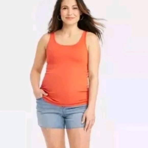 Women's Over The Belly Denim Shorts - Picture 4 of 9